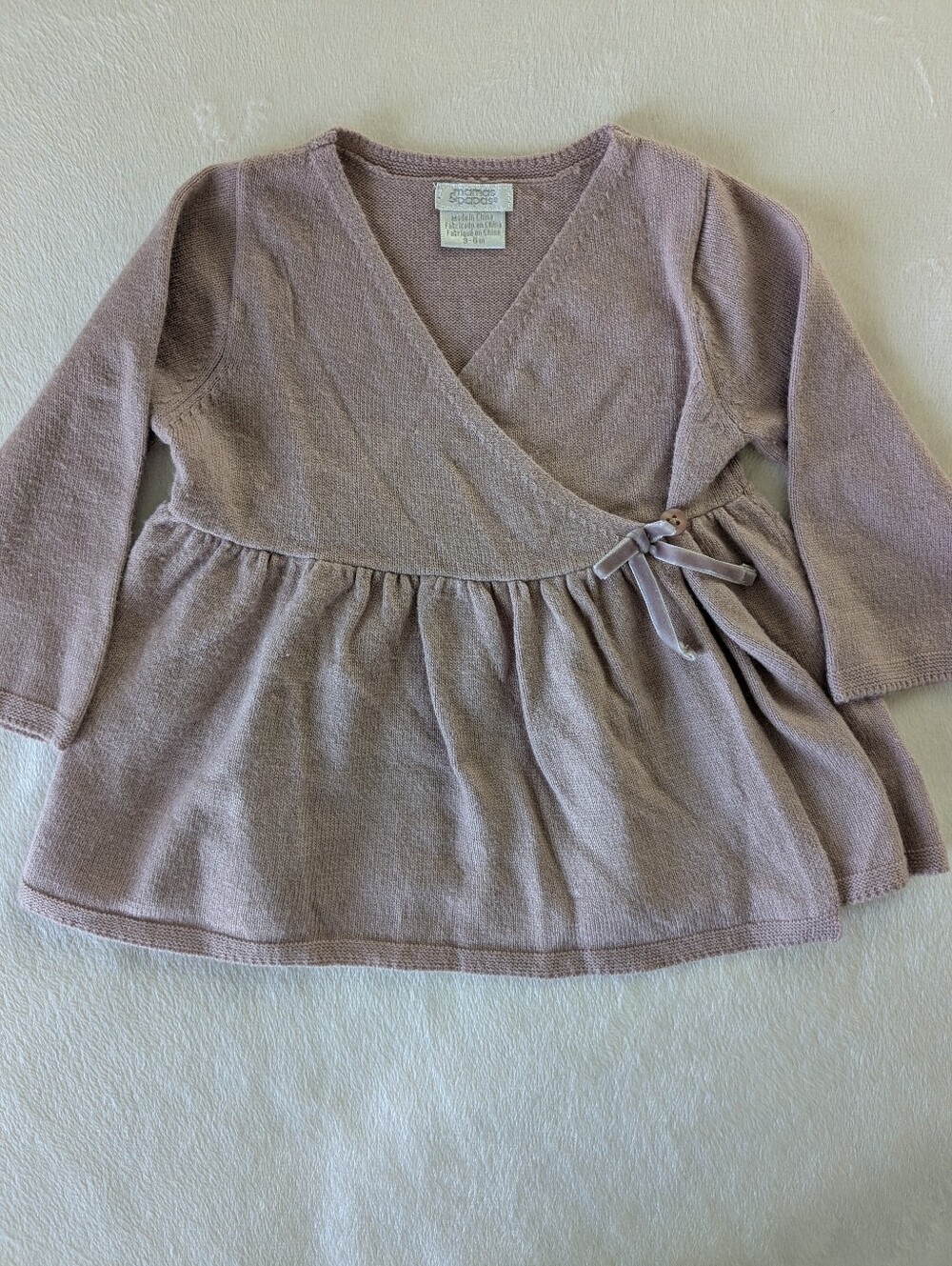 Wrap Sweater Top in Dusty Mauve